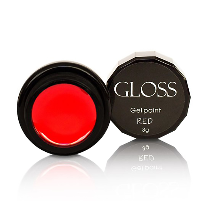 Гель-фарба для нігтів Gloss Gel Paint Red, 3 г